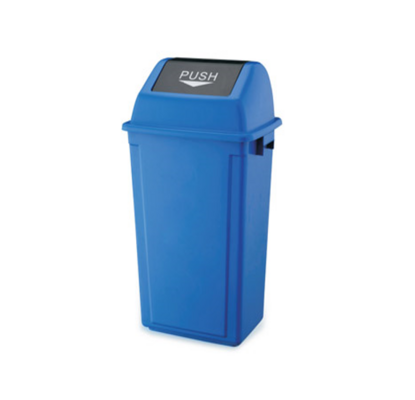  60L Trash Can Blue Tilting Lid